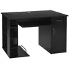 Image de Bureau informatique multimédia multi-rangements avec étagère tiroir tablette clavier MDF 120 x 60 x 74 cm noir