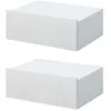 Image de Lot de 2 tables de chevet murales - lot de 2 tables de nuit - tiroir coulissant, plateau - panneaux particules blanc