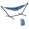 Image de Hamac de jardin avec support en métal époxy hamac sur pied 1 place charge max. 120 Kg sac transport multicolore