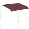 Image de Store banne manuel rétractable 3L x 1,5l m inclinaison et hauteur réglable installation rapide métal alu polyester anti-UV bordeaux