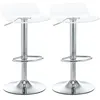 Image de Lot de 2 tabourets de bar design contemporain assise acrylique et piètement métal - pivotant 360° - hauteur réglable avec repose-pieds - transparent
