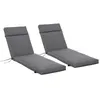 Image de Lot de 2 matelas pour bain de soleil transat - cordons et velcros d'attache - dim. 196L x 55l cm ép. 8 cm - polyester déperlant gris