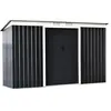 Image de Abri de jardin - remise pour outils - cabanon portes verrouillables - dim. 2,8L x 1,3l x 1,72H m - tôle d'acier gris noir