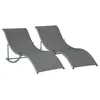 Image de Lot de 2 bain de soleil Outsunny en aluminium H. 21 cm L. 165 cm gris non empilable pliable