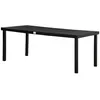 Image de Table de jardin rectangulaire pour 8 personnes en aluminium plateau PE à lattes aspect bois dim. 190L x 90l x 74H cm noir
