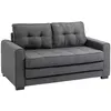 Image de Canape droit HOMCOM 2 places en lin gris 75 x 147 x 85 cm