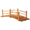 Image de Pont de jardin - pont de bassin - passerelle en bois avec balustrade - dim. 185L x 72l x 58H cm - bois de sapin pré-huilé
