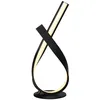Image de Lampe à poser design contemporain - lampe de table design spirale - dim. 21L x 15l x 43H cm - alu. noir LED blanc chaud