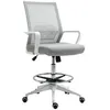 Image de Fauteuil de bureau chaise de bureau assise haute réglable dim. 64l x 59l x 104-124h cm pivotant 360° maille respirante gris