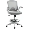 Image de Fauteuil de bureau chaise de bureau assise haute réglable dim. 64l x 60l x 106-126h cm pivotant 360° maille respirante gris