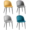Image de Chaises de visiteur design scandinave - lot de 4 chaises - velours gris bleu canard moutarde