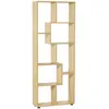Image de Bibliothèque étagère meuble de rangement dim. 70L x 24l x 178H cm en zigazag et 8 espaces en panneau de particules naturel