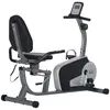 Image de Vélo d'appartement semi-allongé magnétique écran LCD multifonction selle dossier résistance réglable acier ABS gris noir
