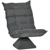 Image de Fauteuil relax grand confort pivotant inclinaison réglable 5 niv. Épais garnissage mousse haute densité tissu velours microfibre gris
