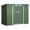 Image de Abri de jardin Outsunny Fondation incluse 2 portes coulissantes verrouillables 213L x 130l x 173H cm tôle d'acier vert