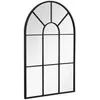 Image de Miroir mural aspect verrière style classique chic - dim. 60l x 90h cm - métal noir verre 3 mm