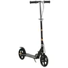 Image de Trottinette pliable enfant béquille double frein hauteur guidon réglable roulement PU abec-7 métal noir motif flammes