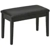 Image de Banquette tabouret siège pour piano avec coffre de rangement pied bois hévéa revêtement synthétique noir