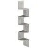 Image de Étagère d'angle étagère de rangement design contemporain zig zag 20L x 20l x 126H cm 5 niveaux panneaux de particules gris