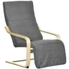 Image de Fauteuil style nordique - repose-pied réglable - déhoussable - bois de bouleau tissu gris