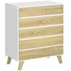 Image de Commode design scandinave - 6 tiroirs - mdf panneaux blanc aspect chêne clair