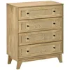 Image de Commode 4 tiroirs style bohème chic cannage en rotin aspect bois de manguier