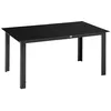 Image de Table de jardin rectangulaire 6 personnes plateau verre trempé noir 150L x 90l x 74H cm