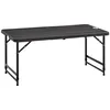 Image de Table de jardin pliable 4 personnes table de camping pliable hauteur réglable acier époxy plateau HDPE aspect bois gris