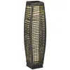 Image de Lampadaire LED solaire de jardin style colonial dim. 21L x 21l x 78H cm résine tressée filaire grise