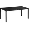 Image de Table de jardin rectangulaire 8 personnes plateau verre trempé noir 180L x 80l x 72H cm