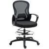 Image de Fauteuil de bureau chaise de bureau assise haute réglable dim. 59l x 65l x 109-124h cm pivotant 360° maille respirante noir