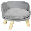Image de Canapé lit panier pour chien design scandinave coussin moelleux amovible pieds en bois Ø 40,5 x 33H cm gris