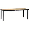 Image de Table de jardin rectangulaire pour 8 personnes en aluminium noir 190L x 90l x 74H cm