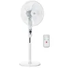 Image de Ventilateur sur pied Ø 44 cm hauteur réglable oscillant silencieux 45 W avec télécommande minuterie 3 modes 3 vitesses blanc