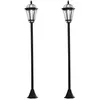 Image de Lot de 2 luminaires extérieurs solaires lampadaires lanternes classiques LED 15 Lm Ø 18,5 x 129H cm noir