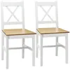 Image de Lot de 2 chaises de salle à manger esprit campagne dossier croisé bois pin blanc