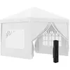 Image de Tonnelle barnum pop-up pliant dim. 3L x 3l x 2,58H m 2 fenêtres sac transport acier Oxford blanc