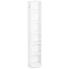 Image de Meuble colonne de salle de bain pivotant avec miroir - 6 étagères - 36L x 36l x 171H cm - blanc