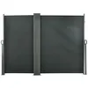 Image de Double store latéral brise-vue paravent rétractable dim. 6L x 1,60H m polyester anti-UV haute densité gris