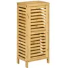 Image de Meuble bas de salle de bain une porte - étagère réglable - bois de bambou verni