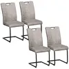Image de Lot de 4 chaise homcom en acier non empilable non pliable H. 47 cm interieur gris