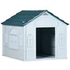 Image de Niche pour chien design maisonnette - dim. 65L x 75l x 63H cm - PP bleu blanc