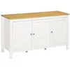 Image de Buffet bas style classique chic - 3 portes, 2 étagères réglables - MDF panneaux blanc aspect bois clair