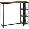 Image de Table de bar 3 étagères style industriel acier noir aspect panneaux aspect bois