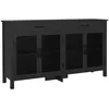 Image de Buffet design industriel - 4 portes, 2 étagères réglables, 2 tiroirs - panneaux façades grillagées poignées métal noir