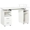 Image de Bureau informatique multimédia multi-rangements 120L x 55l x 85H cm panneaux particules blanc