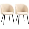Image de Lot de 2 chaise de conference homcom interieur non pliable en acier H. 80 cm beige