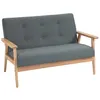 Image de Canapé 2 places style scandinave dim. 115l x 66,5P x 73H cm bois tissu gris