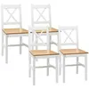 Image de Lot de 4 chaises de salle à manger esprit campagne dossier croisé bois pin blanc