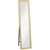 Image de Miroir sur pied et mural rectangulaire dim. 37L x 40l x 157H cm piètement métal noir aspect chêne clair